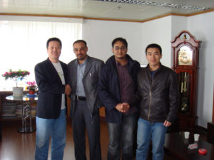 Libyan tyre customer Nasser and Shoeb visit Qingdao in March of 2008