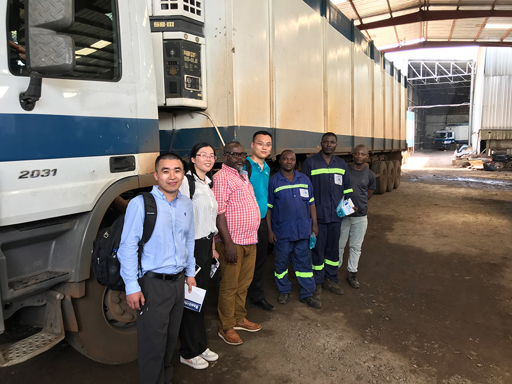 Visiting Cameroon Jinyu  Tyre Distributor Truck Fleet Client