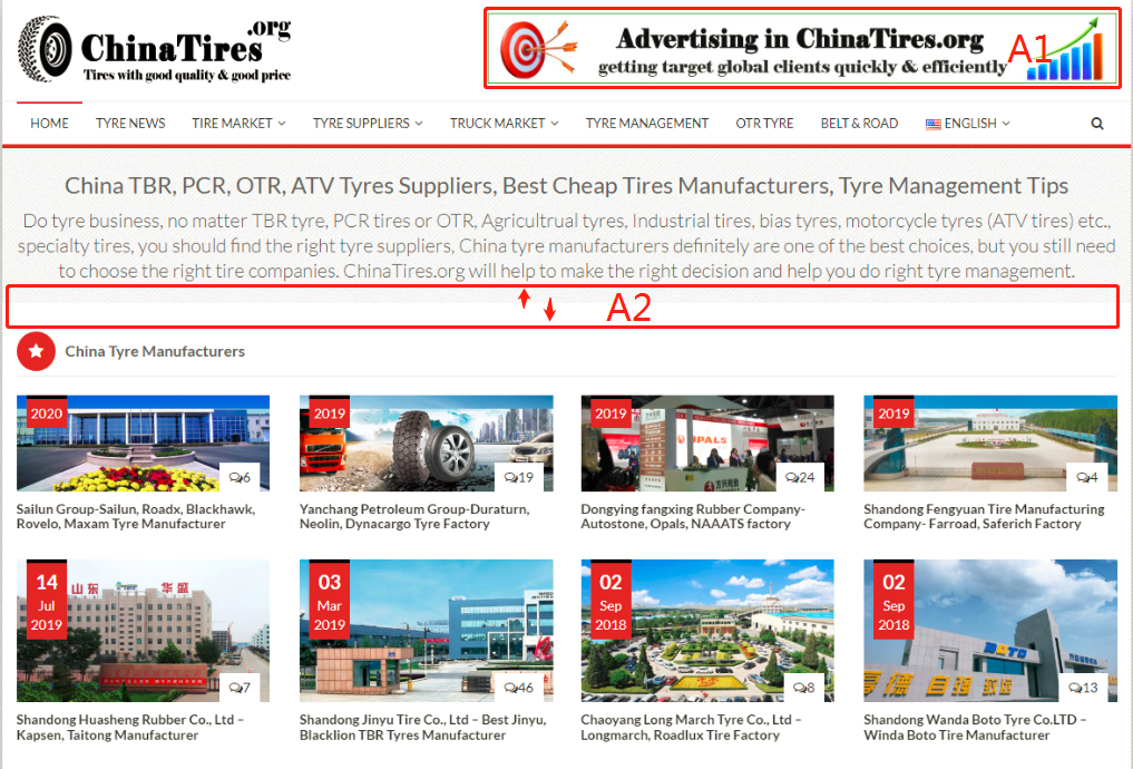 ChinaTires homepage Advertisement Place for tire industry