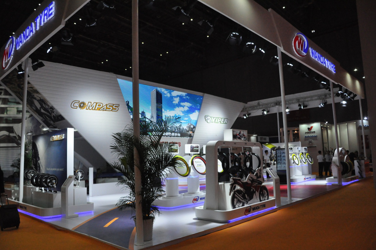 Tianjin Wanda with Compass & Viper Motorcycle & Bicycle Tire on Exhibition